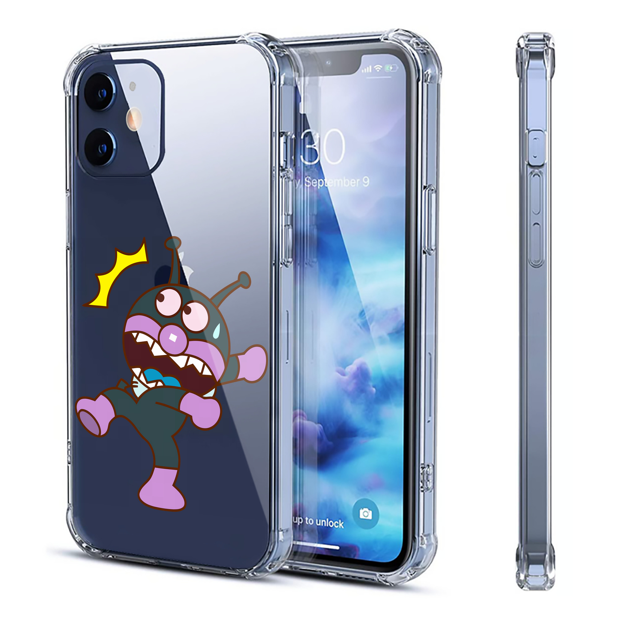 （画像用） アンパンマン Anpanman 【iPhone 12シリーズ対応】透明スマホケース（クリアソフトケース）
